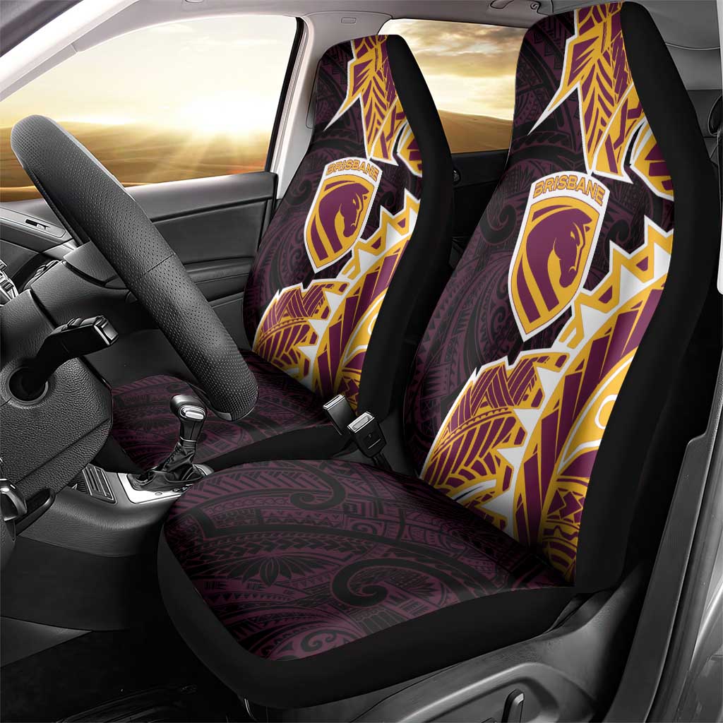Brisbane Broncos Car Seat Cover Polynesian Tribal Tattoo Pacific Sport Art