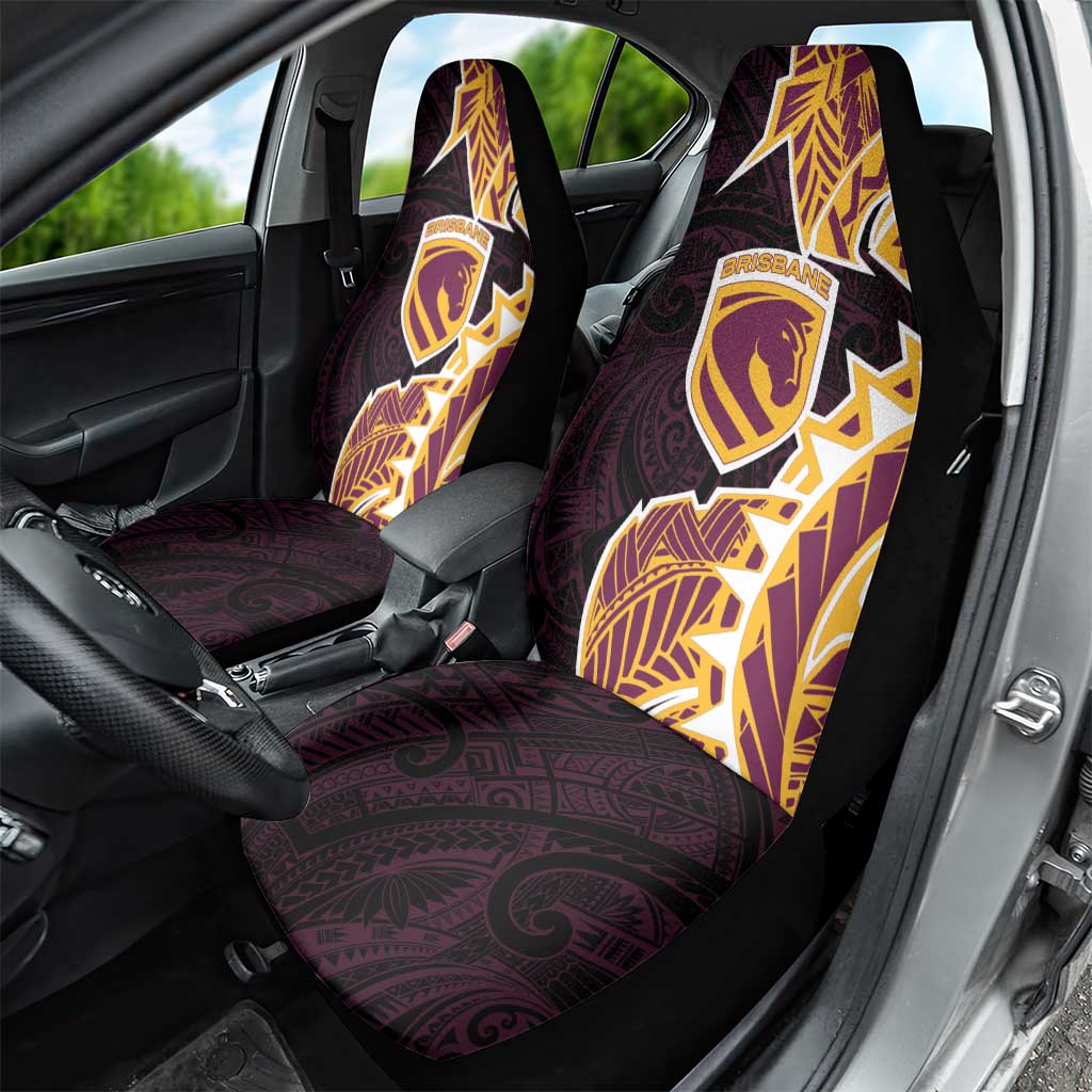 Brisbane Broncos Car Seat Cover Polynesian Tribal Tattoo Pacific Sport Art