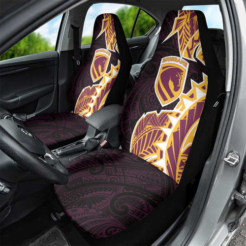 Brisbane Broncos Car Seat Cover Polynesian Tribal Tattoo Pacific Sport Art
