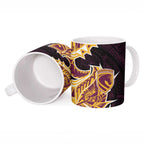Brisbane Broncos Ceramic Mug Polynesian Tribal Tattoo Pacific Sport Art