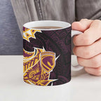 Brisbane Broncos Ceramic Mug Polynesian Tribal Tattoo Pacific Sport Art