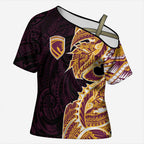 Brisbane Broncos Cross Shoulder Shirt Polynesian Tribal Tattoo Pacific Sport Art