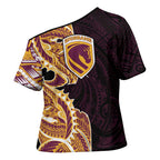 Brisbane Broncos Cross Shoulder Shirt Polynesian Tribal Tattoo Pacific Sport Art