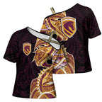 Brisbane Broncos Cross Shoulder Shirt Polynesian Tribal Tattoo Pacific Sport Art