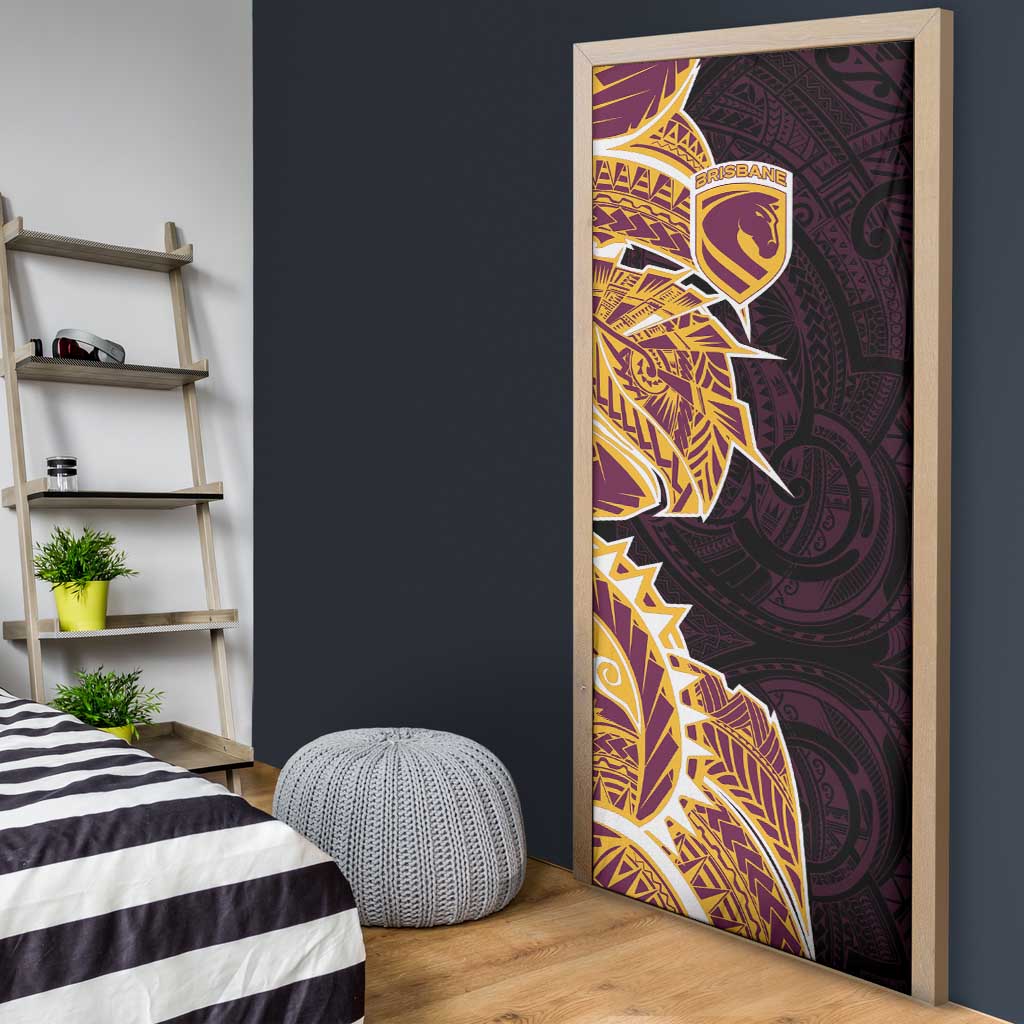 Brisbane Broncos Door Cover Polynesian Tribal Tattoo Pacific Sport Art