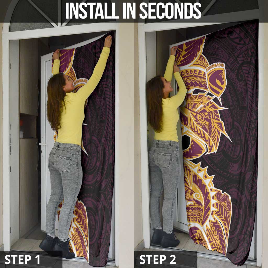 Brisbane Broncos Door Cover Polynesian Tribal Tattoo Pacific Sport Art