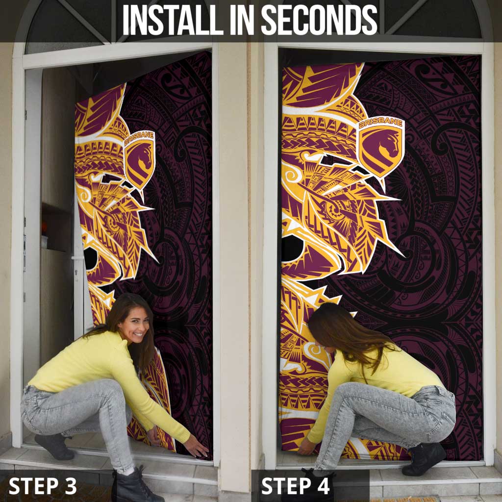Brisbane Broncos Door Cover Polynesian Tribal Tattoo Pacific Sport Art