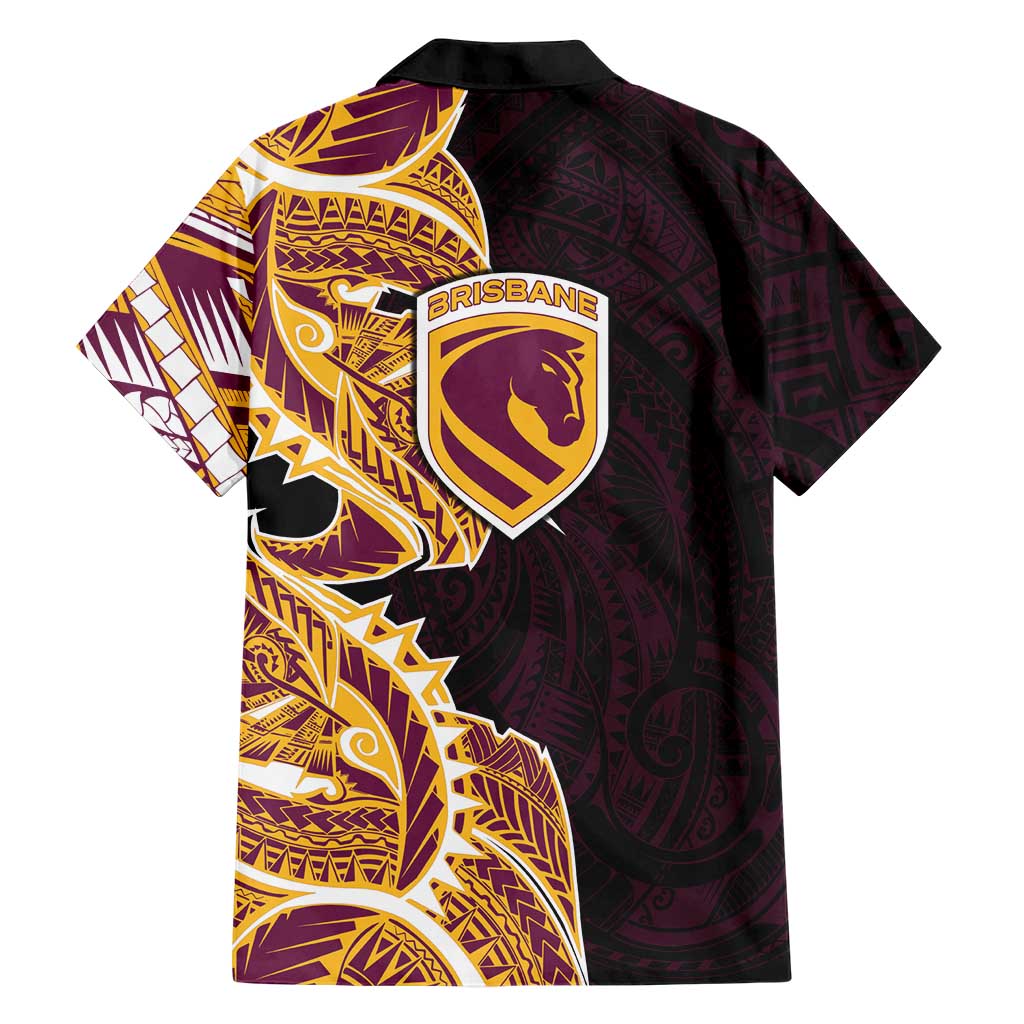 Brisbane Broncos Family Matching Summer Maxi Dress and Hawaiian Shirt Polynesian Tribal Tattoo Pacific Sport Art