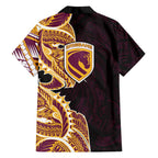 Brisbane Broncos Family Matching Summer Maxi Dress and Hawaiian Shirt Polynesian Tribal Tattoo Pacific Sport Art