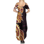 Brisbane Broncos Family Matching Summer Maxi Dress and Hawaiian Shirt Polynesian Tribal Tattoo Pacific Sport Art