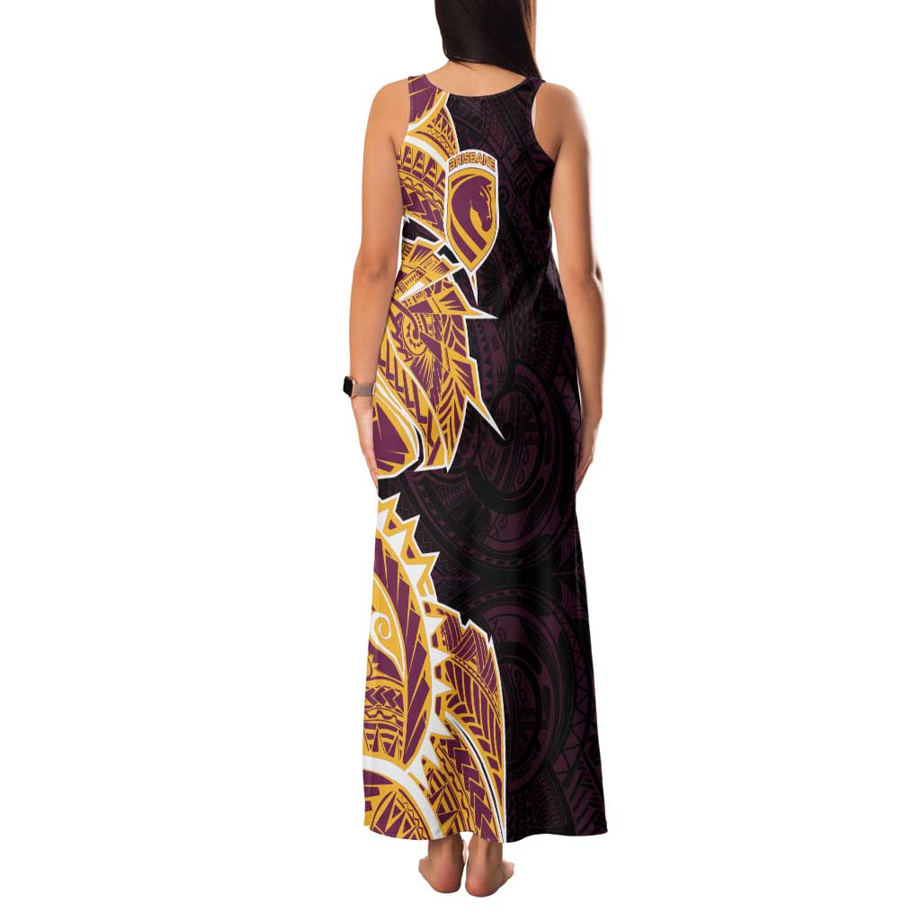Brisbane Broncos Family Matching Tank Maxi Dress and Hawaiian Shirt Polynesian Tribal Tattoo Pacific Sport Art