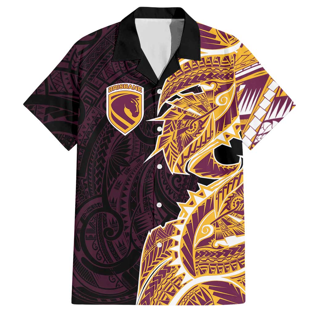 Brisbane Broncos Hawaiian Shirt Polynesian Tribal Tattoo Pacific Sport Art
