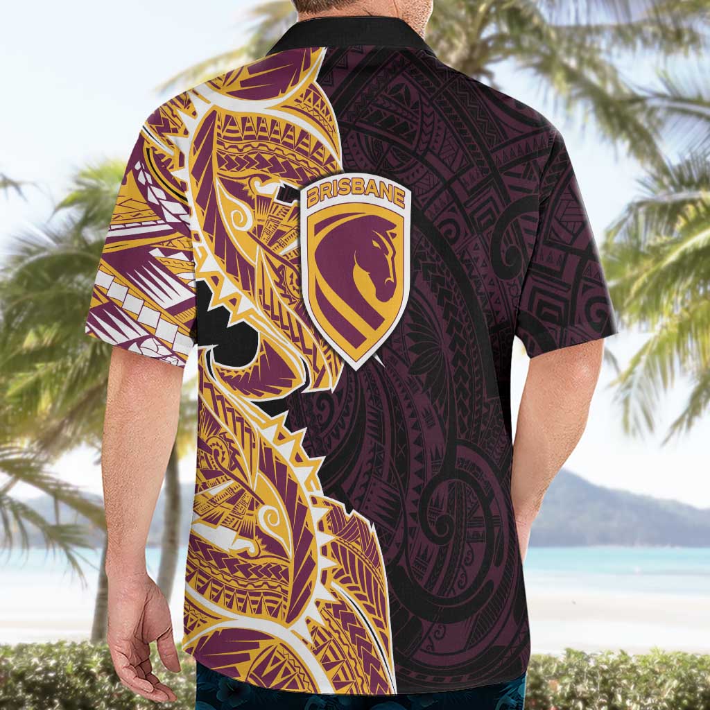 Brisbane Broncos Hawaiian Shirt Polynesian Tribal Tattoo Pacific Sport Art