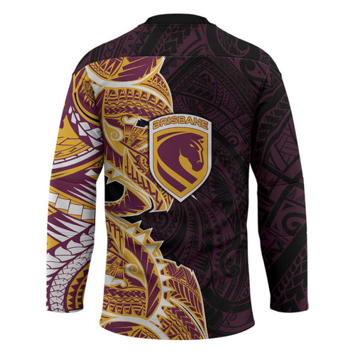 Brisbane Broncos Hockey Jersey Polynesian Tribal Tattoo Pacific Sport Art