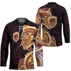 Brisbane Broncos Hockey Jersey Polynesian Tribal Tattoo Pacific Sport Art