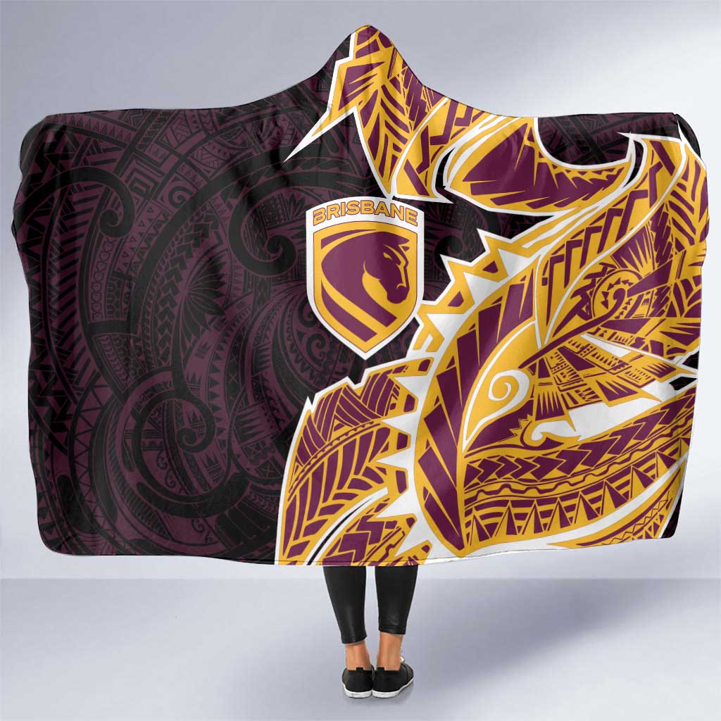 Brisbane Broncos Hooded Blanket Polynesian Tribal Tattoo Pacific Sport Art