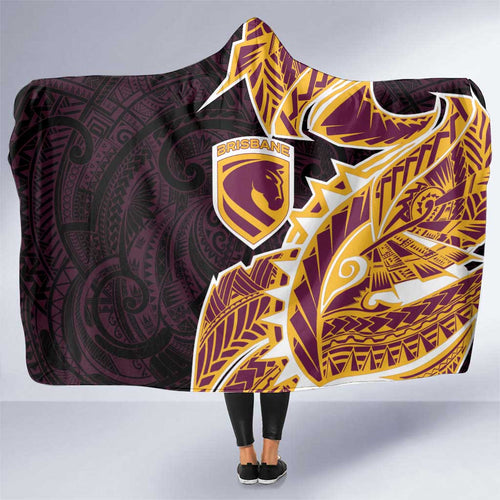 Brisbane Broncos Hooded Blanket Polynesian Tribal Tattoo Pacific Sport Art