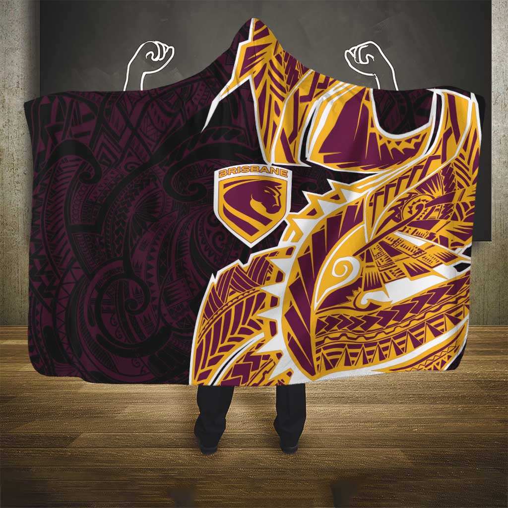 Brisbane Broncos Hooded Blanket Polynesian Tribal Tattoo Pacific Sport Art