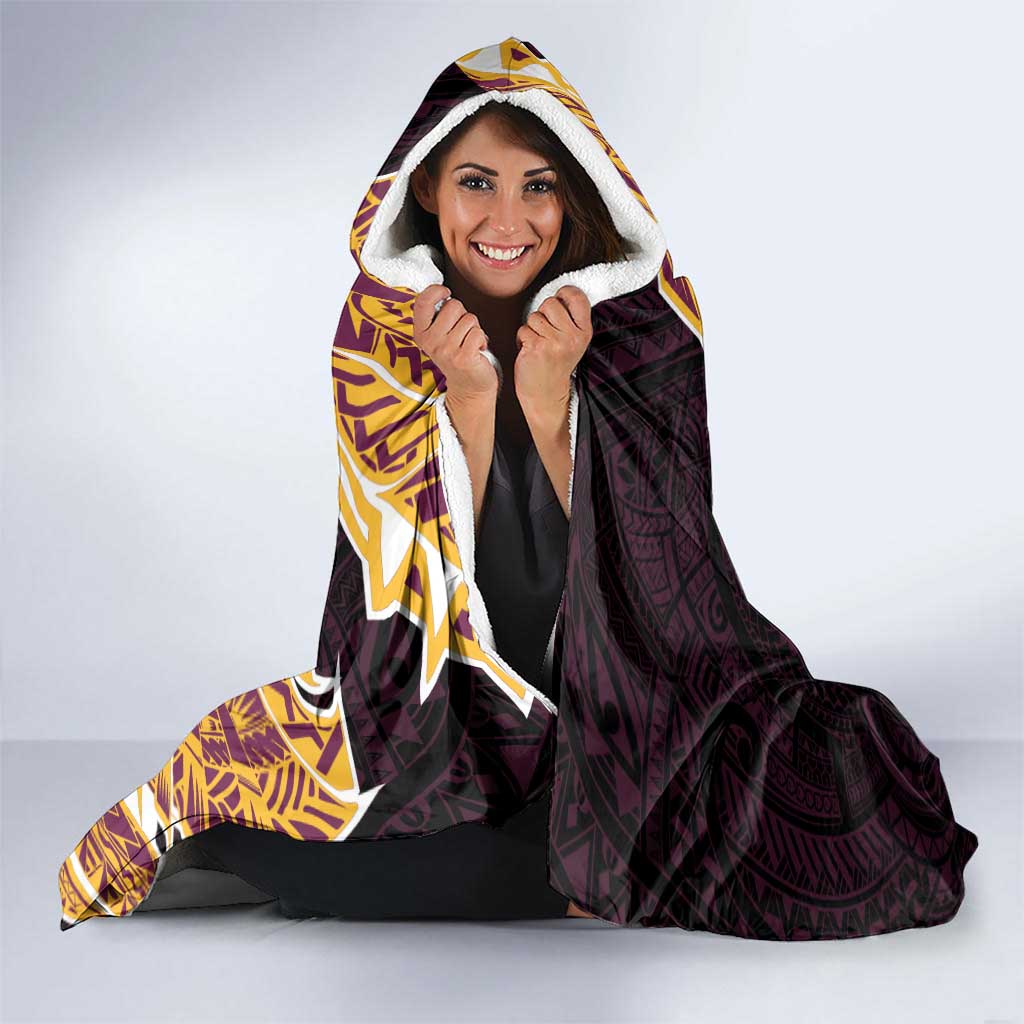 Brisbane Broncos Hooded Blanket Polynesian Tribal Tattoo Pacific Sport Art