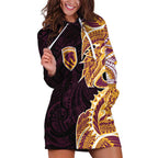 Brisbane Broncos Hoodie Dress Polynesian Tribal Tattoo Pacific Sport Art