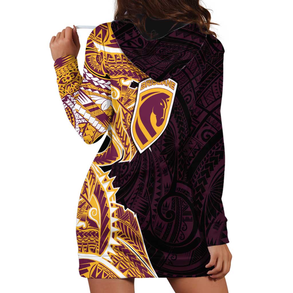 Brisbane Broncos Hoodie Dress Polynesian Tribal Tattoo Pacific Sport Art