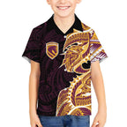 Brisbane Broncos Kid Hawaiian Shirt Polynesian Tribal Tattoo Pacific Sport Art
