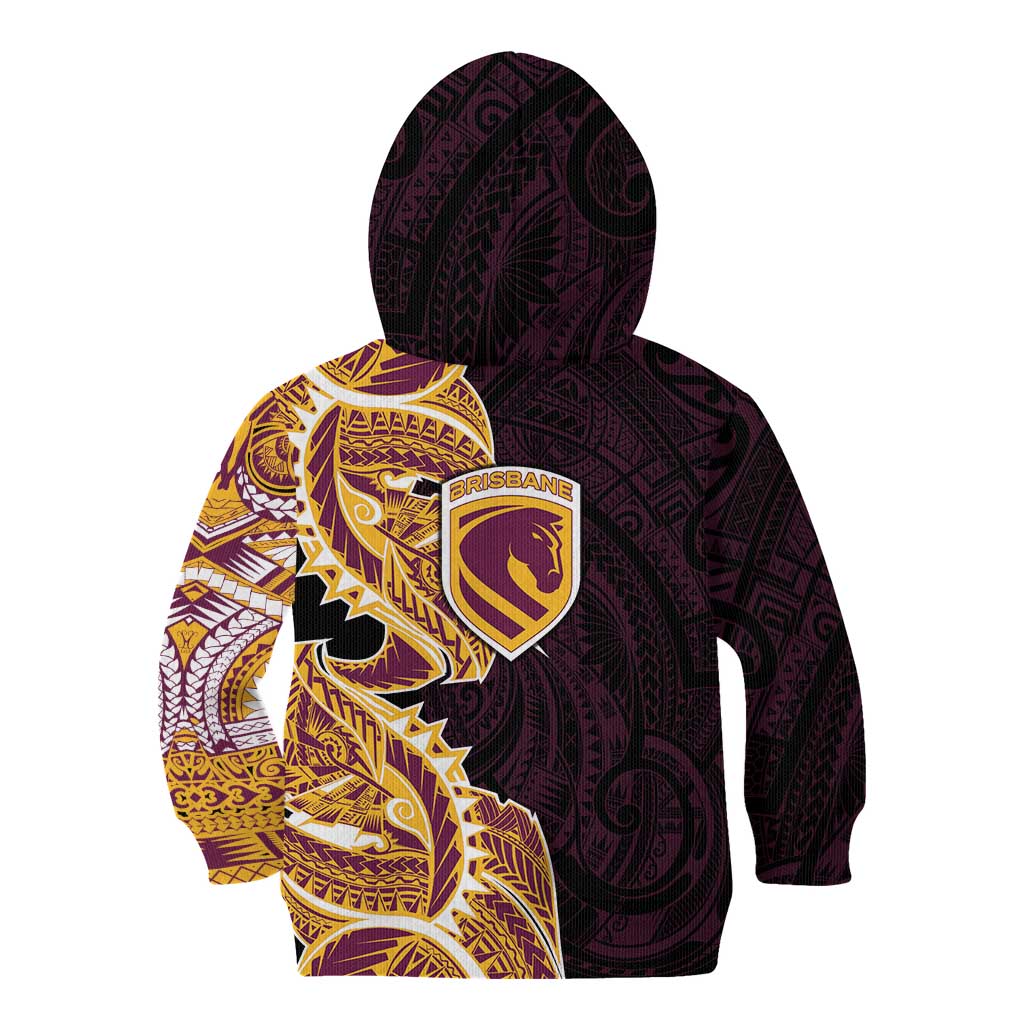 Brisbane Broncos Kid Hoodie Polynesian Tribal Tattoo Pacific Sport Art