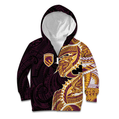 Brisbane Broncos Kid Hoodie Polynesian Tribal Tattoo Pacific Sport Art