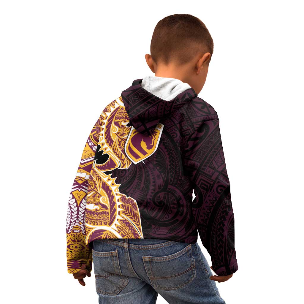 Brisbane Broncos Kid Hoodie Polynesian Tribal Tattoo Pacific Sport Art