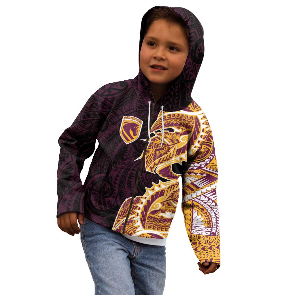Brisbane Broncos Kid Hoodie Polynesian Tribal Tattoo Pacific Sport Art