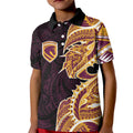 Brisbane Broncos Kid Polo Shirt Polynesian Tribal Tattoo Pacific Sport Art