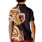 Brisbane Broncos Kid Polo Shirt Polynesian Tribal Tattoo Pacific Sport Art