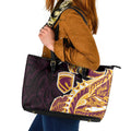 Brisbane Broncos Leather Tote Bag Polynesian Tribal Tattoo Pacific Sport Art