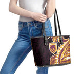 Brisbane Broncos Leather Tote Bag Polynesian Tribal Tattoo Pacific Sport Art