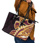 Brisbane Broncos Leather Tote Bag Polynesian Tribal Tattoo Pacific Sport Art