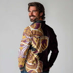 Brisbane Broncos Long Sleeve Polo Shirt Polynesian Tribal Tattoo Pacific Sport Art