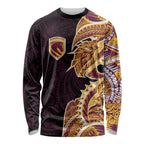 Brisbane Broncos Long Sleeve Shirt Polynesian Tribal Tattoo Pacific Sport Art