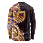 Brisbane Broncos Long Sleeve Shirt Polynesian Tribal Tattoo Pacific Sport Art