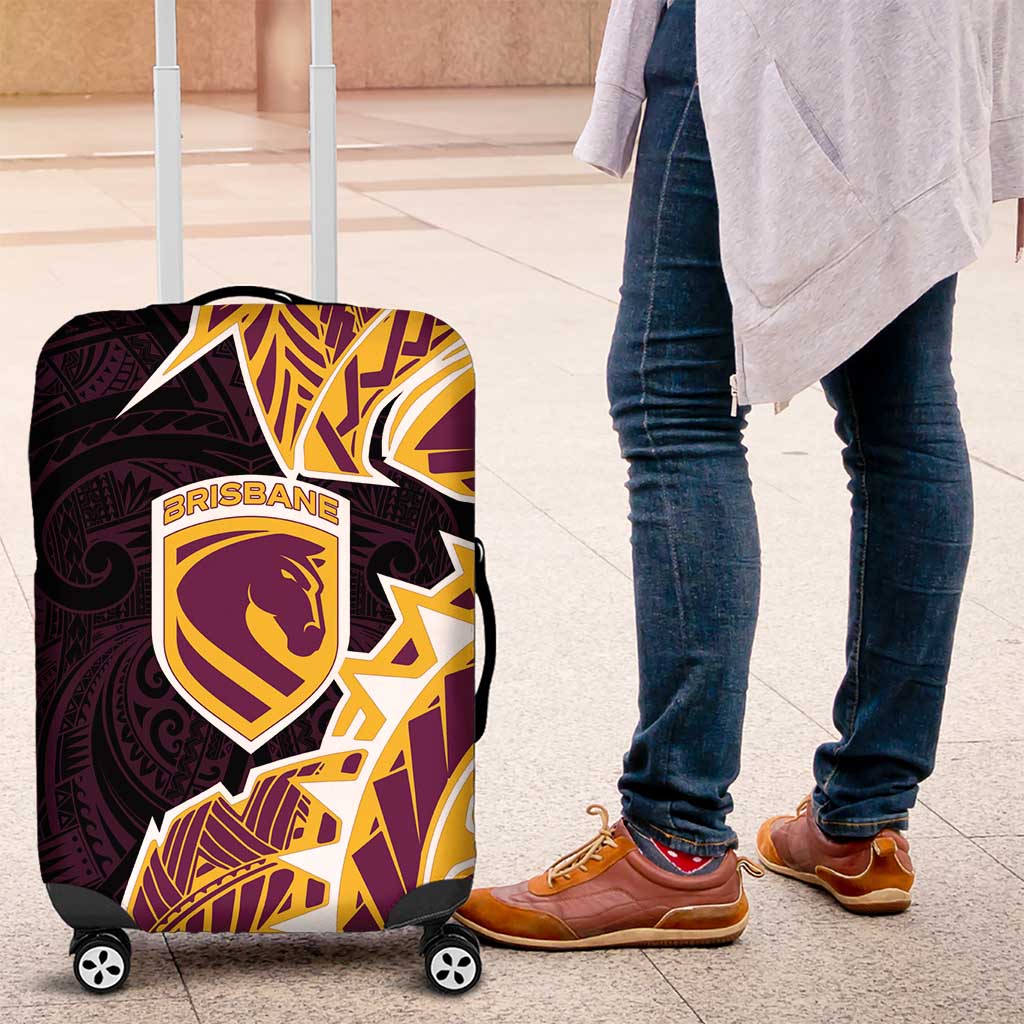 Brisbane Broncos Luggage Cover Polynesian Tribal Tattoo Pacific Sport Art