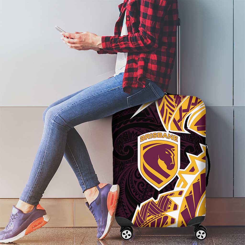 Brisbane Broncos Luggage Cover Polynesian Tribal Tattoo Pacific Sport Art
