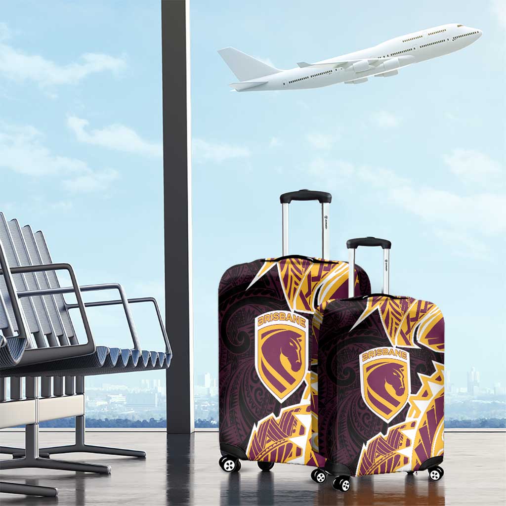 Brisbane Broncos Luggage Cover Polynesian Tribal Tattoo Pacific Sport Art