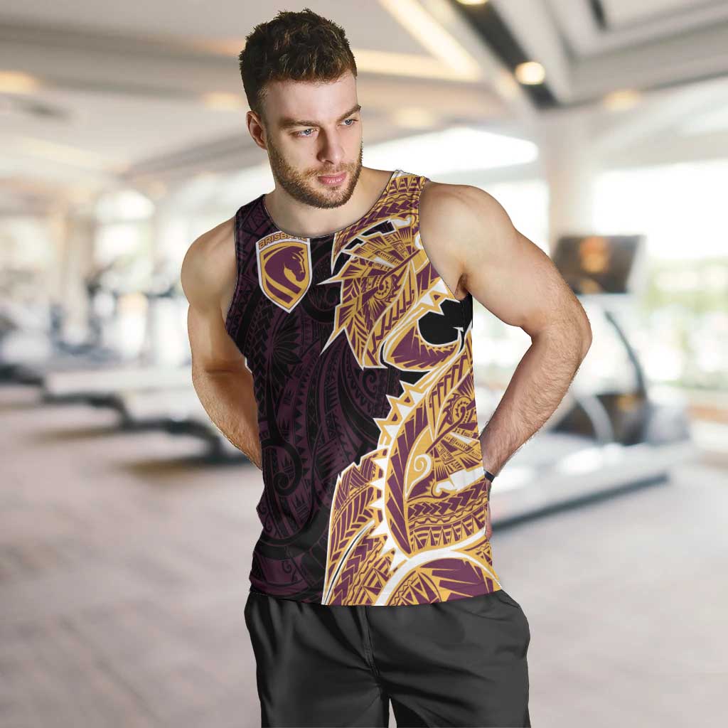 Brisbane Broncos Men Tank Top Polynesian Tribal Tattoo Pacific Sport Art
