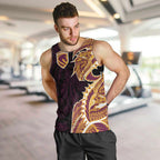 Brisbane Broncos Men Tank Top Polynesian Tribal Tattoo Pacific Sport Art