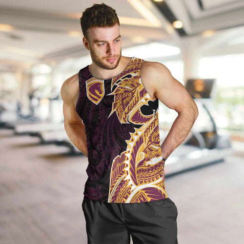 Brisbane Broncos Men Tank Top Polynesian Tribal Tattoo Pacific Sport Art