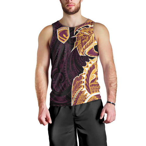 Brisbane Broncos Men Tank Top Polynesian Tribal Tattoo Pacific Sport Art