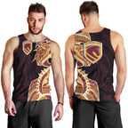 Brisbane Broncos Men Tank Top Polynesian Tribal Tattoo Pacific Sport Art