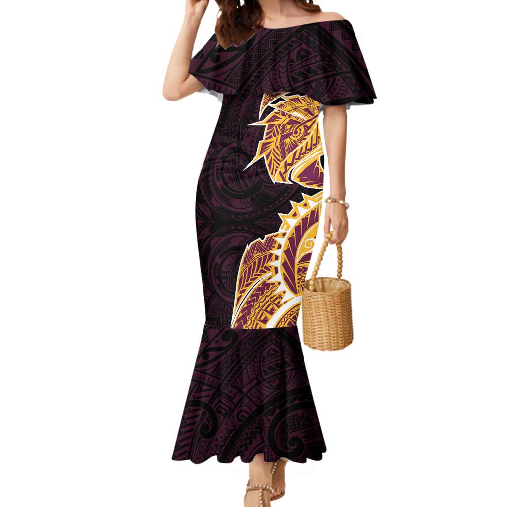 Brisbane Broncos Mermaid Dress Polynesian Tribal Tattoo Pacific Sport Art