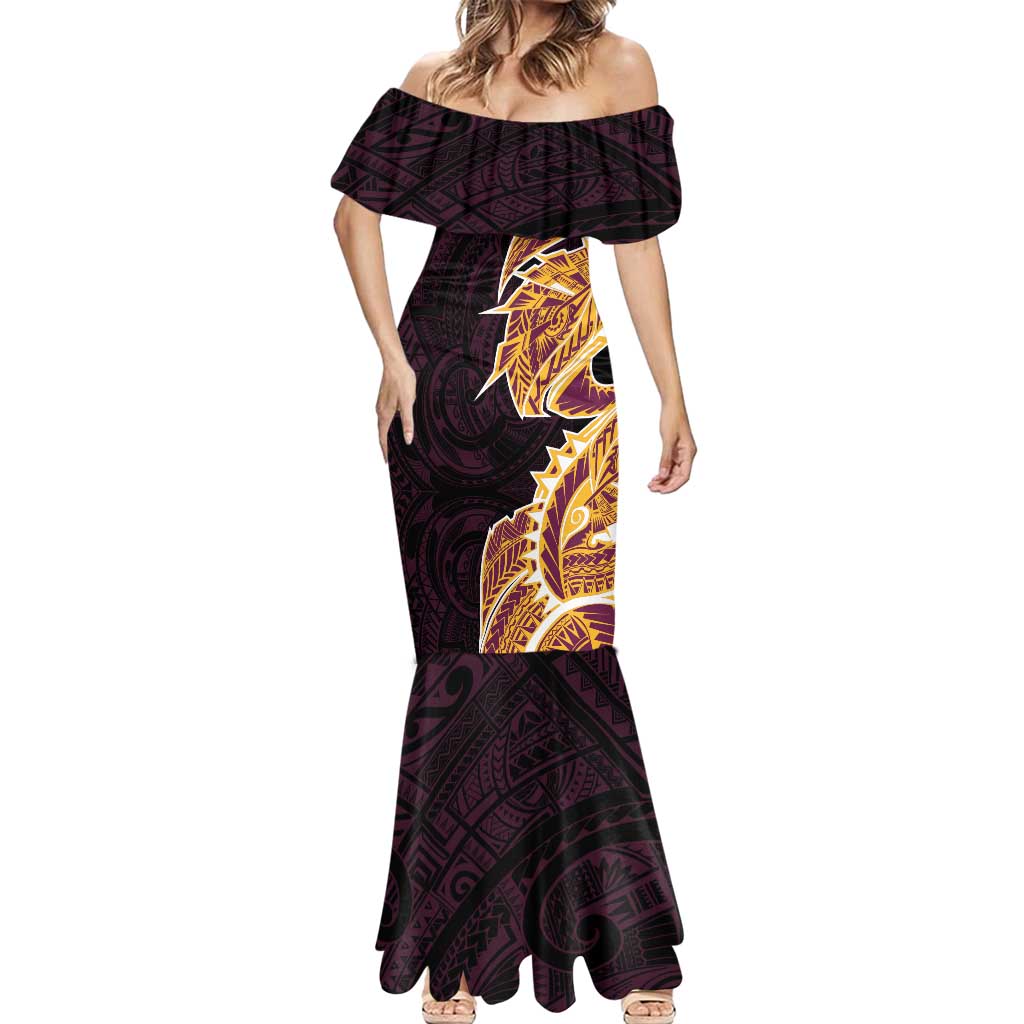 Brisbane Broncos Mermaid Dress Polynesian Tribal Tattoo Pacific Sport Art