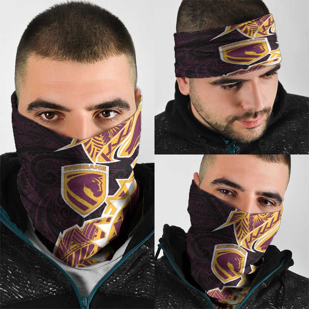 Brisbane Broncos Neck Gaiter Polynesian Tribal Tattoo Pacific Sport Art