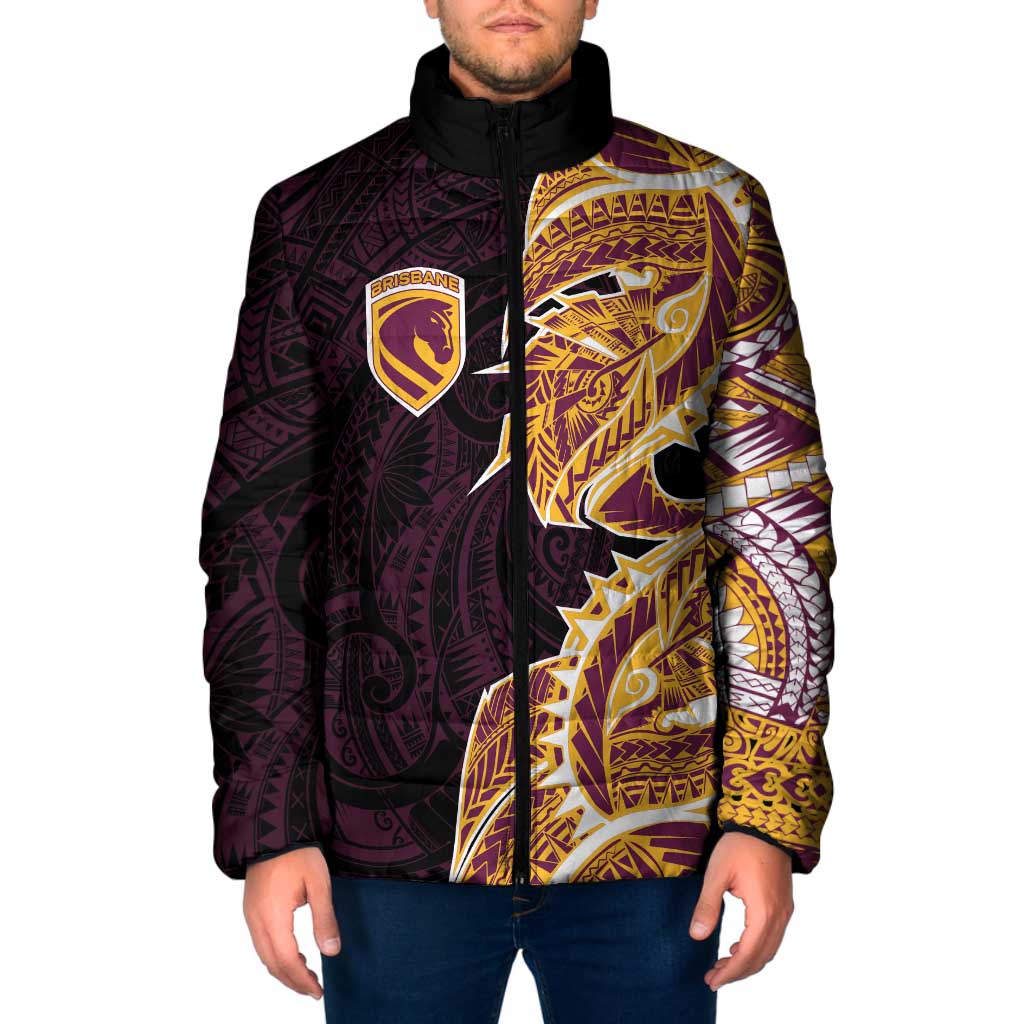 Brisbane Broncos Padded Jacket Polynesian Tribal Tattoo Pacific Sport Art